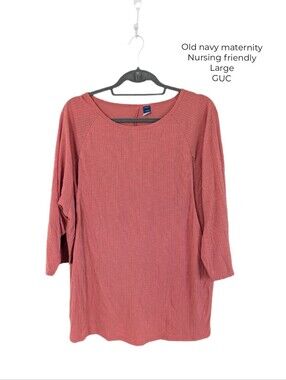 Women's Large Nursing Old Navy Ribbed Maternity Top - Peach Pink